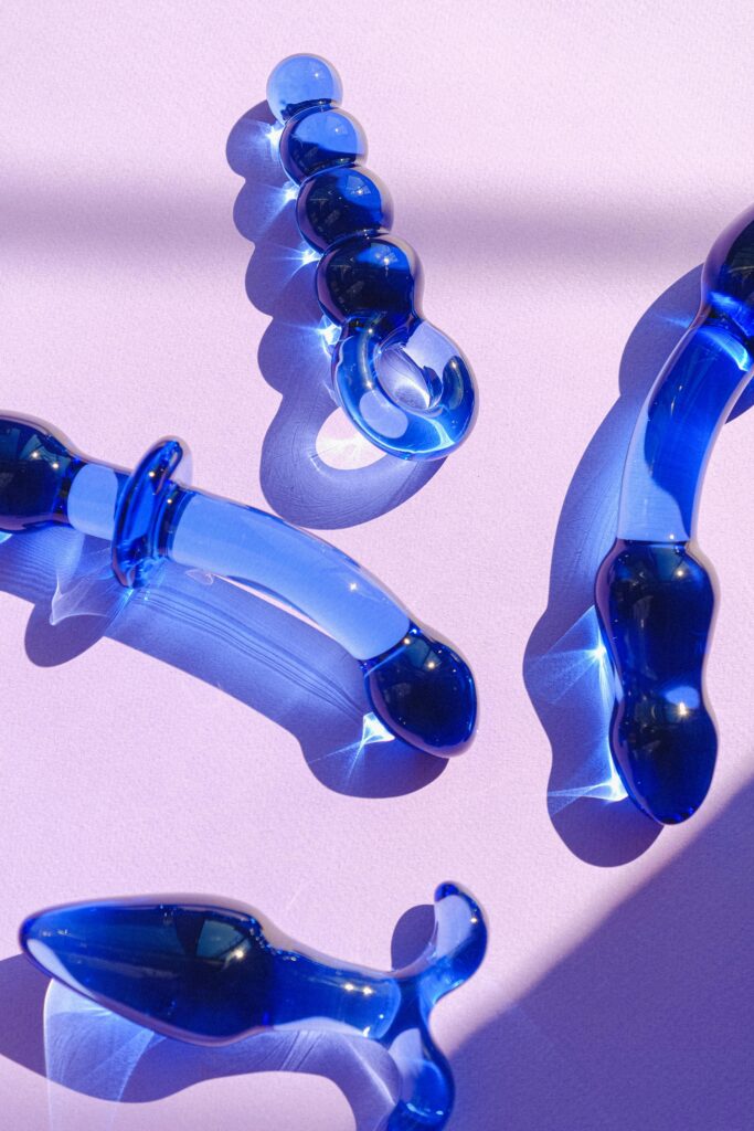 blue glass dildos